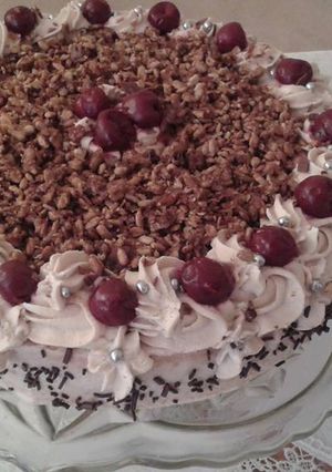 Zdjęcie przepisu Tort z prażonym słonecznikiem.