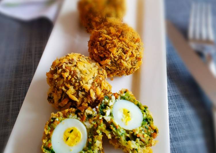 Resep Scotch Quail Eggs (telur puyuh bungkus sayuran), Bisa Manjain Lidah