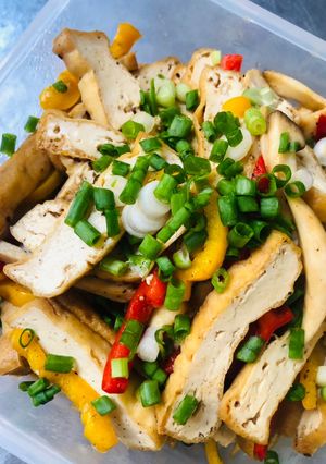 Hình của món Đậu xào nấm (chay) (308kcal).