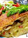 Ruladă de carne tocată umplută cu piure