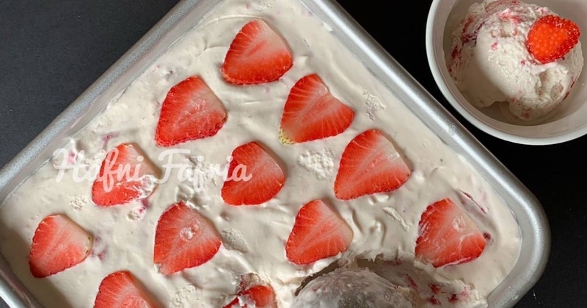 Resep Es Krim Strawberry Oleh Hafni Fajria Cookpad 6914