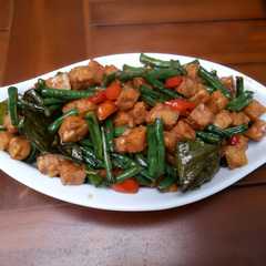 A picture of Tumis Tempe kacang Panjang pedas manis.