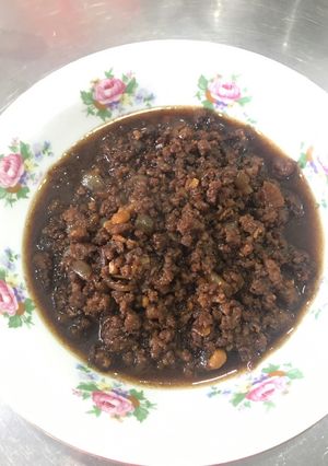 Hình của món Thịt bò băm sốt xì dầu.