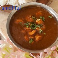 Prawn Curry with White Rice A picture of Prawn Curry with White Rice.