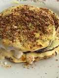 Hoy cakes de avena, plátano y cúrcuma