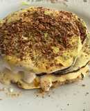 Hoy cakes de avena, plátano y cúrcuma