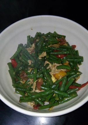 Foto resep Oseng kacang panjang x orek telur