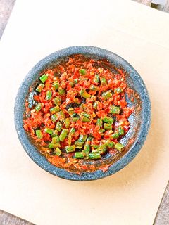 Foto resep Sambel Pencok Kacang Panjang