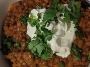 A picture of leftover lentils