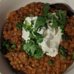 A picture of Instant pot Green Lentil Curry.