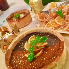 Dark Chocolate Tart with orange flavor - my favorite😋 A picture of Dark Chocolate Tart with orange flavor - my favorite😋.