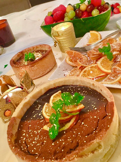 A picture of Dark Chocolate Tart with orange flavor - my favorite😋.