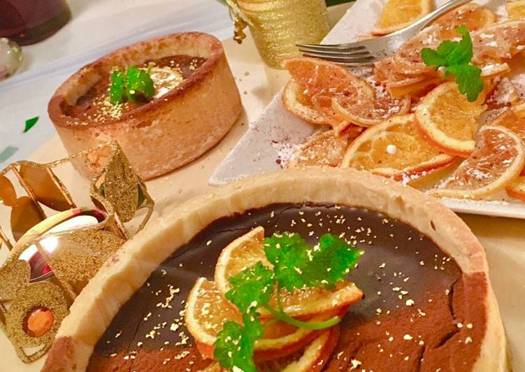 Step-by-Step Guide to Prepare Quick Dark Chocolate Tart with orange flavor - my favorite😋