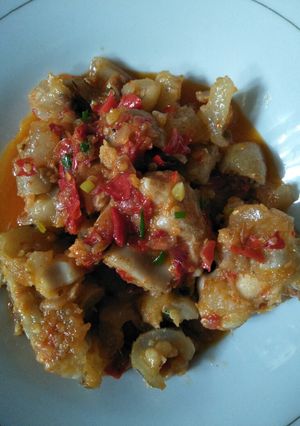 Foto resep Oseng kikil pedas