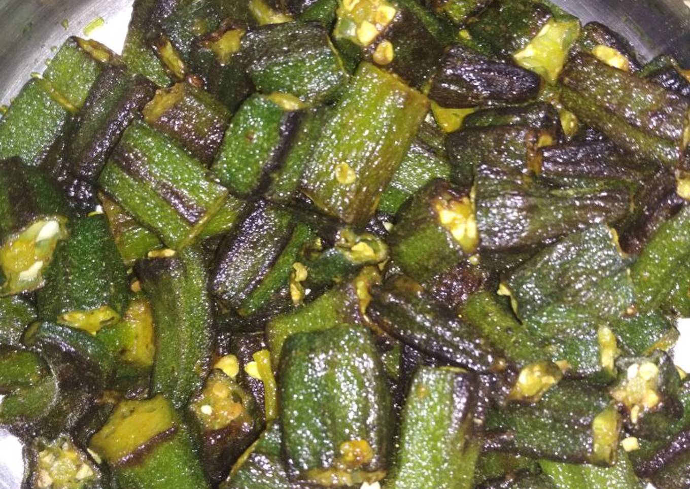 Lady's finger onion stir fry
