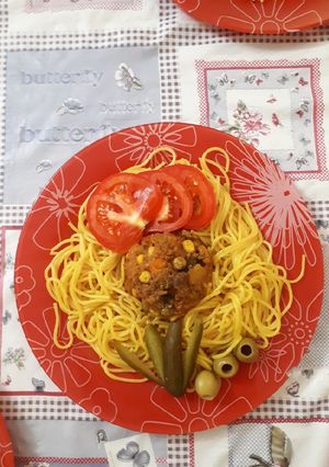 عکسی از دستور تزیین متفاوت ماکارونی