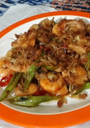 Foto resep Oseng Udang buncis Saos Tiram