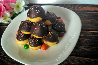 Langkah Mudah untuk Membuat Mini Eclair with vla jackfruit (sus mini dengan vla nangka) Praktis