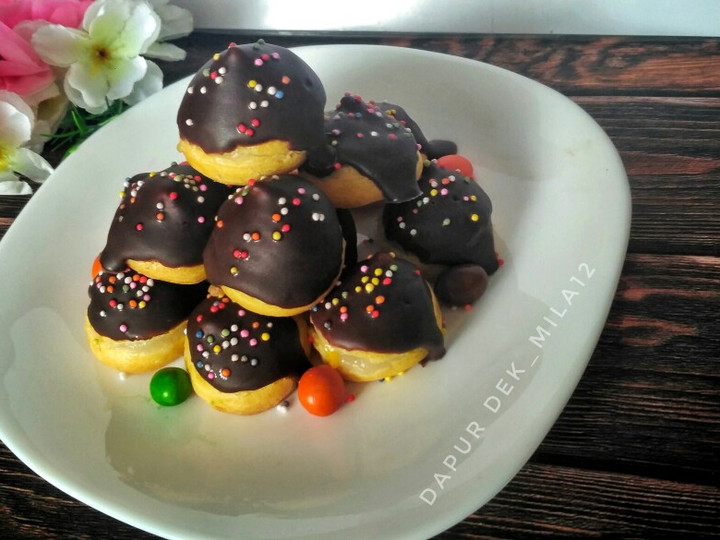 Langkah Mudah untuk Membuat Mini Eclair with vla jackfruit (sus mini dengan vla nangka) Praktis