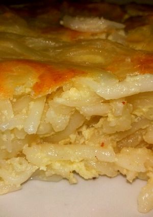O poză a rețetei Budincă de macaroane cu brânză la cuptor.