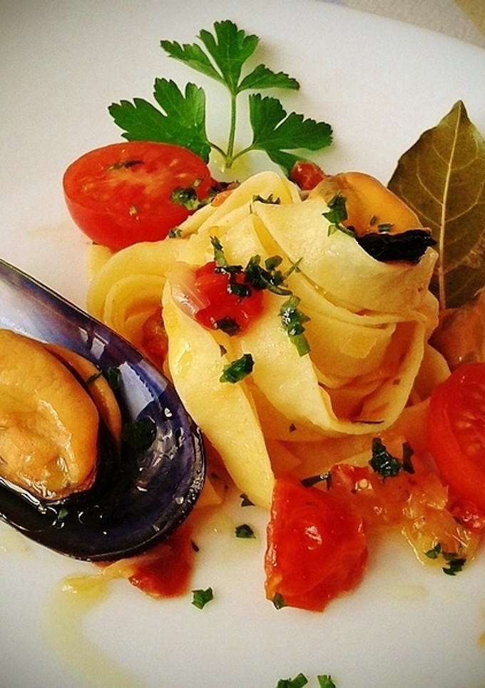 Una foto de Fettuccine con mejillones