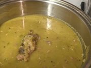 A picture of ham and split pea soup