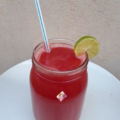 A picture of Orange and Watermelon juice.