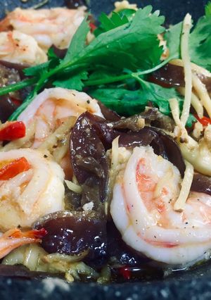 รูปของ กุ้งผัดพริกขิงมันกุ้ง(สูตรเค็มหวานมันเผ็ดร้อนสดชื่นครบรส)