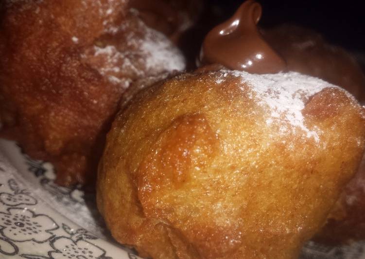 Buñuelos semi lights de nutella y queso crema