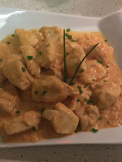 Una foto de Pollo de corral al curry