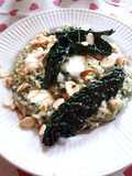 Risotto Acquerello al cavolo nero con mandorle tostate mantecato al mascarpone