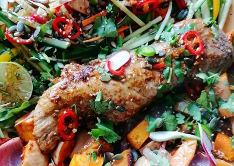 Simple Way to Make Speedy Thai Inspired Pork Tenderloin With Butternut Squash