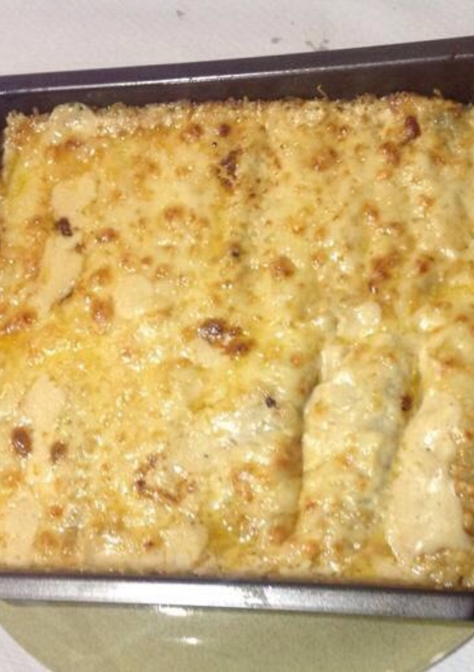 Una foto de Canelones de setas y langostinos