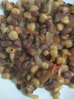 A picture of Githeri fried.