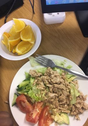 A picture of Something fishy green salad.