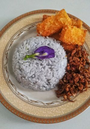 Foto resep Nasi Gurih Bunga Telang (Butterfly Pea Flower)