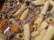 A picture of ground steak pasta