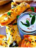 Fillo pastry stuffed minced beef spinach and cheese