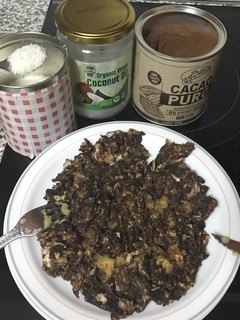 Una foto de Revuelto de plátano y cacao