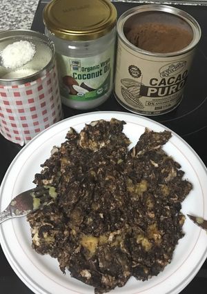 Una foto de Revuelto de plátano y cacao