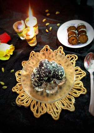 A picture of Milk Powder Kala Jamun.