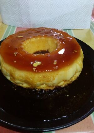 Una foto de Flan casero de huevo
