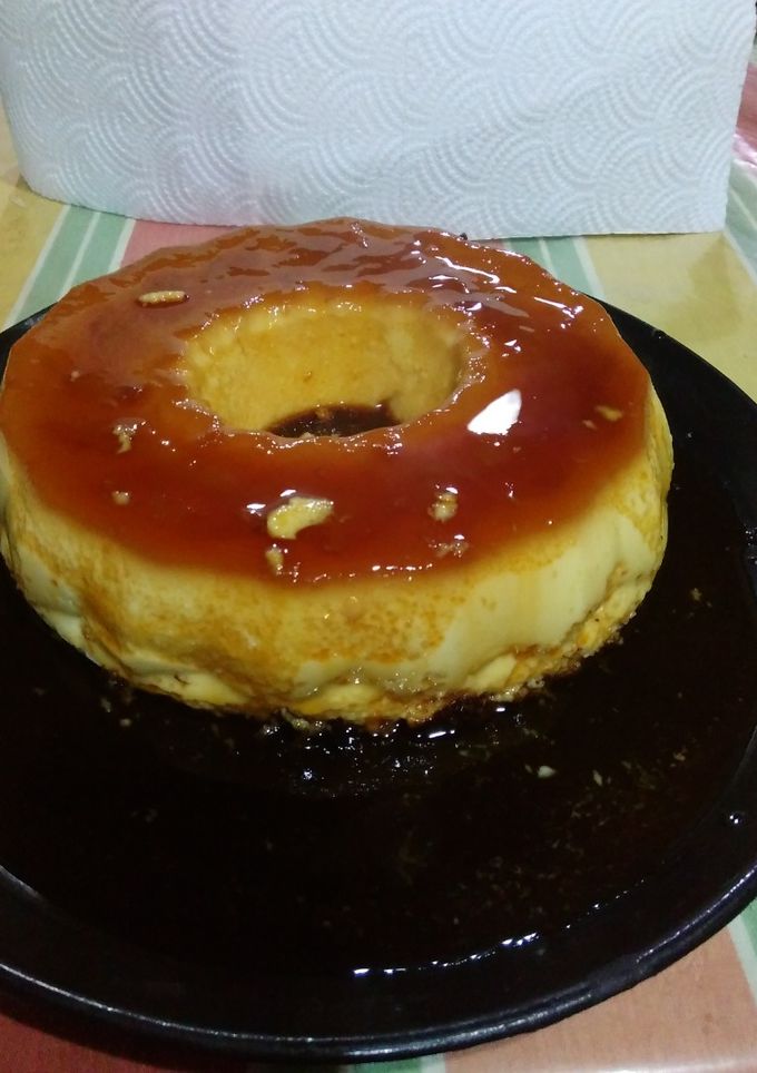 Una foto de Flan casero de huevo