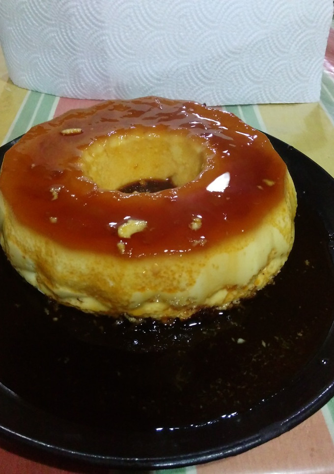 Una foto de Flan casero de huevo