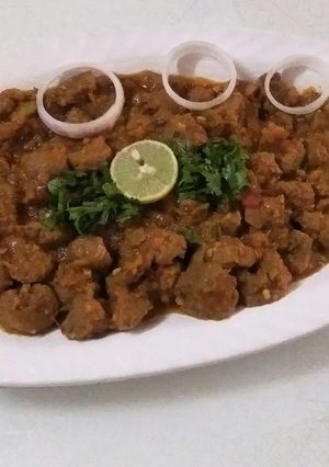 A picture of Soya chunks dry veg.