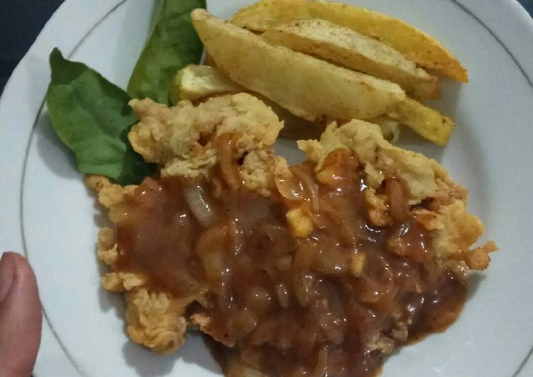 Steak daging krispi dan lembut