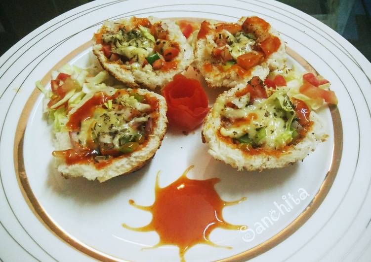 Steps to Make Super Quick Bread Pizza Cups