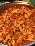 Moules aux tomates, champignons et persil