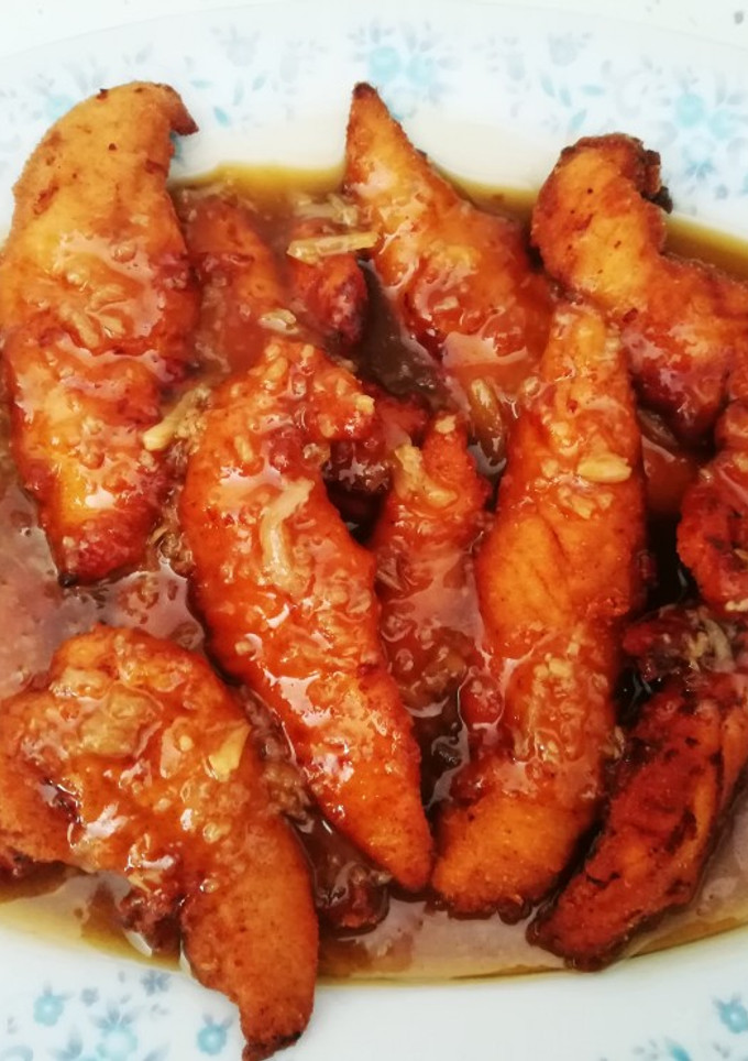 Una foto de Pollo en salsa de ajo