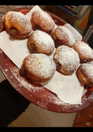 Csokipudingos töltött fánk 🍩 recept fotója